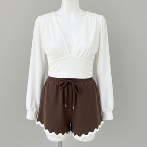 Green  and White Women's Shorts